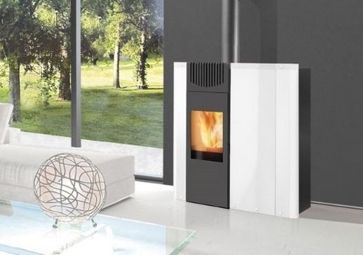 Edilkamin DEMY, 10kW bílé sklo Edilkamin DEMY, 10kW bílé sklo